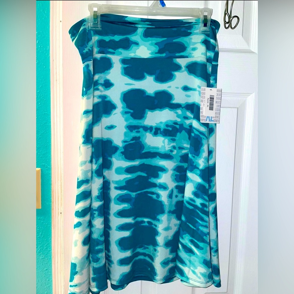 LuLaRoe XL Blue/Teal Tie Dye Azure Skirt
